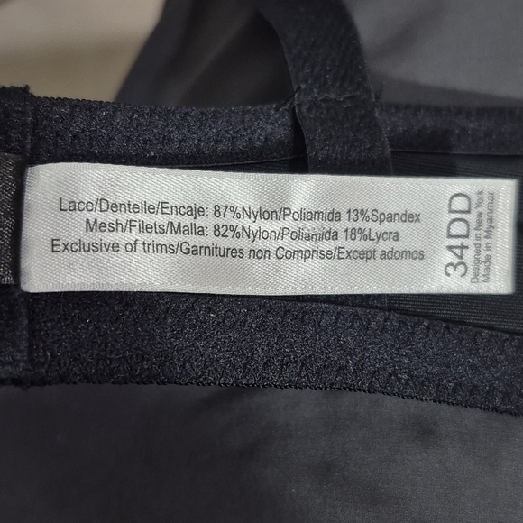 34DDD‎ Adore Me Strappy Lace COVERED T-shirt Underwire Bra Black - Picture 5 of 7